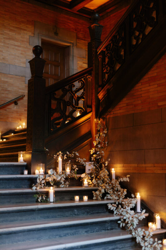Stairs with decoration on the side