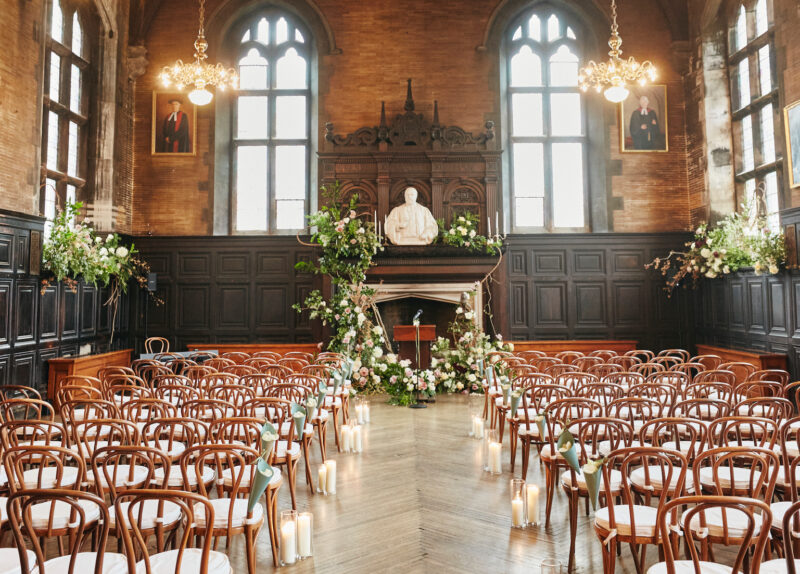 Wedding set up in the Refectory